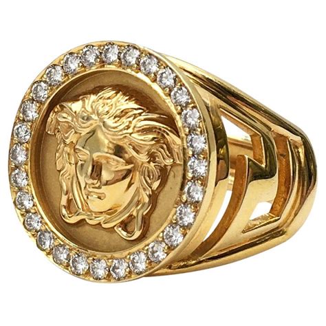 gold versace diamond pendant|Versace gold ring for men.